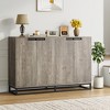 CuisinSmart 55" Wide Entryway Console with 4 Doors&Adjustable Shelves, Modern Credenza Storage Wood Coffee Bar Cabinet for Dining Room Kitchen - 3 of 4