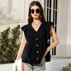 Clearlove Womens Tops  Flutter Sleeve T-Shirts Trendy Ruffle Short Sleeve Loose V-Neck Tunic Tops - 4 of 4