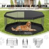 VEVOR Dog Playpen, 8 Panels Foldable Metal Dog Exercise Pen with Top Cover and Bottom Pad, 24" H Pet Fence Puppy Crate Kennel, Indoor Outdoor Dog Pen - 3 of 4