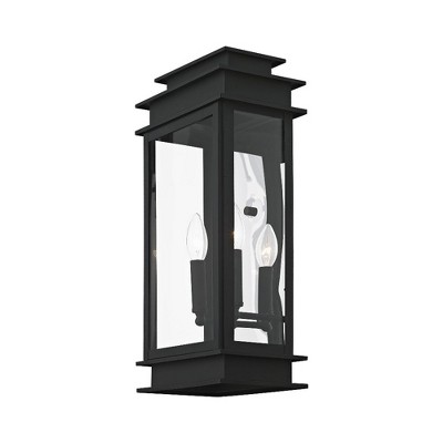Princeton Black Brass 2-Light Outdoor Wall Lantern