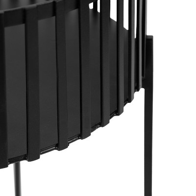 Black Metal Two-Piece Modern Plant Stand Set