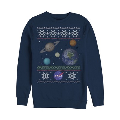 Men's NASA Ugly Christmas Planet Print Sweatshirt