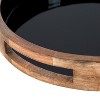 Kate and Laurel Ehrens Tray, 15" Diameter, Natural and Black - 4 of 4