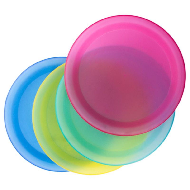 Lexi Home 10 in. Colorful Plastic Reusable Dinner Plates (Set of 4), 3 of 8