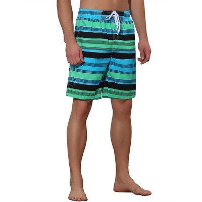 Lars Amadeus Men's Drawstring Stripes Color Block Beach Board Shorts 2 Packs Green 30 — фото 4