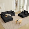 Mjkone Modern Extra-Large Corduroy Upholstered Modular Sectional Sofa Set,Deep Seat Sleeper Chair Indoor with Ottoman - 2 of 4