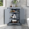 GustoWave Floor Corner Cabinet with Two Doors and Shelves, Free-Standing Corner Storage Cabinets for Bathroom, Kitchen, Living Room, Blue - 3 of 4