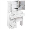 Kumasinova 29" Vanity Table with Stool,Makeup Vanity Desk with (Lights&)Sliding Mirror,Makeup Desk( with 2AC+2USB Outlet,Hair Dryer Holder)Small Space - 4 of 4