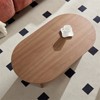 RISOKEYS 39.37" Oval MDF Coffee Table - Modern Coffee Table with Sturdy Pedestal for Living Room, Bedroom, Apartment - 4 of 4
