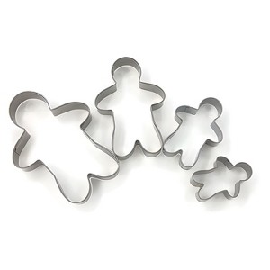 Kitcheniva Stainless Steel Gingerbread Man Cookie Cutter 4 Pcs - 1 of 4