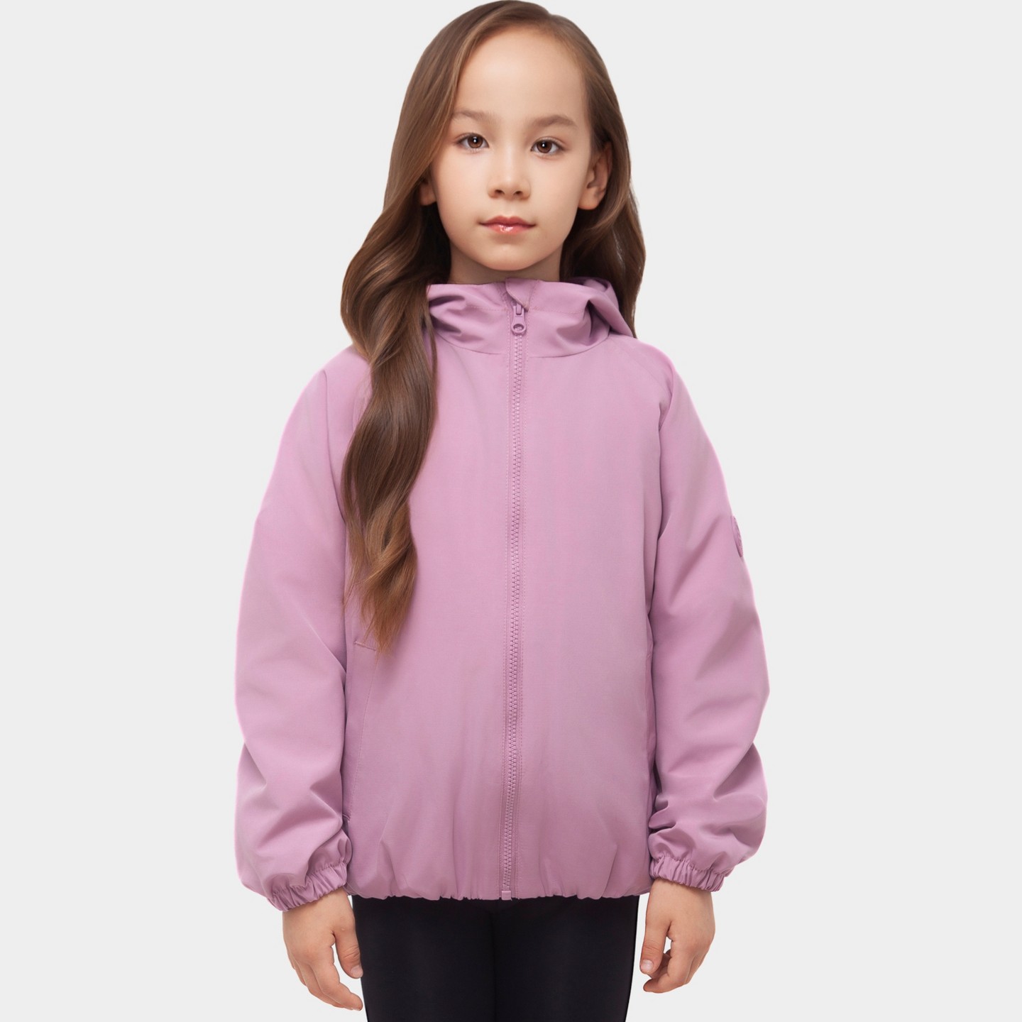 Куртка Rokka&Rolla Bubble Hem Transitional Jacket Fleece Lined Windbreaker-Pink для девочек, цвет: Розовый — фото 1