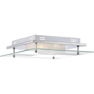 Reese 16'' Modern Chrome LED Ceiling Light with Flat Glass Diffuser