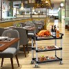 Utility Service Cart 3 Shelf with Wheels, Plastic Heavy Duty Rolling Utility/Push Cart for Commercial/Restaurant/Office/Kitchen - 3 of 4