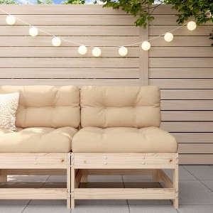 VidaXL Middle Sofa with Cushions Solid Wood Pine - 1 of 4