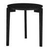 Round Coffee Table End Table Cocktail Table Sofa Table Side Table Accent Table Center Table with Imitation Marble Top, White/Black/Gray-ModernLuxe - 4 of 4