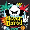 Men's - Disney - Mickey Mouse Never Bored Long Sleeve Graphic T-Shirt - 2 of 4