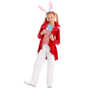 HalloweenCostumes.com Dignified White Rabbit Girl's Costume | Kid's Storybook Halloween Outfit - 1 of 4
