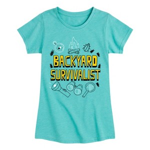 Girls' - Instant Message - Backyard Survivalist Fitted Short Sleeve Graphic T-Shirt - 1 of 4
