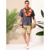 Lars Amadeus Men's Summer Hawaiian Short Sleeve Button Down Striped Shirts - 3 of 4