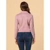 INSPIRE CHIC Women's Zip Up Faux Suede Biker Moto Jacket - 4 of 4