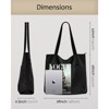 BEAFUP Corduroy Tote Bag: Spacious Vegan Leather Shoulder Bag with Zipper and Pockets for College, Work, and Travel - 3 of 4