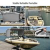 ODK 4 Bow Bimini Tops for Boat Cover with 1” Aluminum Alloy Frame, Include 2 Straps, 2 Adjustable Rear Support Pole, Zippered Storage Boot, Gray - 2 of 4