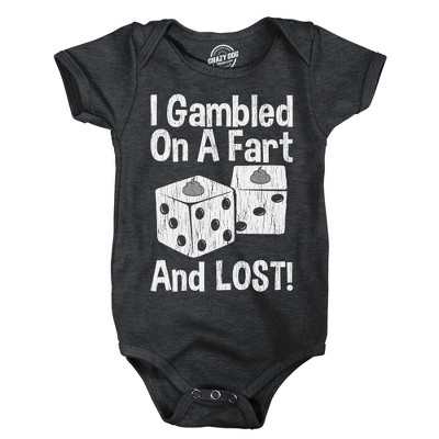 I Gambled On A toot And Lost Baby Bodysuit Funny Sarcastic Poop Graphic Novelty Jumper For Infants - Crazy Dog Baby Bodysuit
