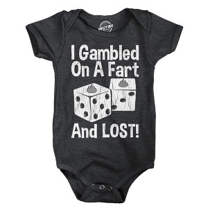 I Gambled On A toot And Lost Baby Bodysuit Funny Sarcastic Poop Graphic Novelty Jumper For Infants - Crazy Dog Baby Bodysuit - 1 of 4