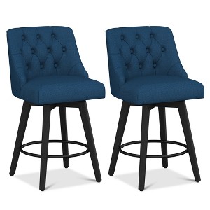 Vipbear Bar Stools Set of 2,27 inch Modren Bar Chairs with Back,360°Swivel Stool Seat Chairs for Kitchen lsland Counter Height Bar Stools - 1 of 4