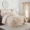 4pc Twin Mudan Quilt Set Taupe - Waverly: Cotton Floral Bedding ...