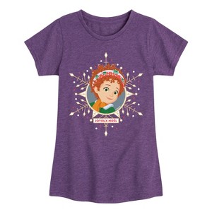 Girls' - Fancy Nancy - Christmas Joyeux Noel Fitted Short Sleeve Graphic T-Shirt - 1 of 4