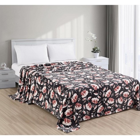 Noble House Altura Rose Microplush Floral Super Soft and Cozy Blanket - image 1 of 3