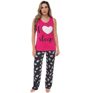 Just Love Womens Tank & Pant Cute Pajama Set - Ribbed PJ Sets Sleepwear Loungewear - 1 of 3
