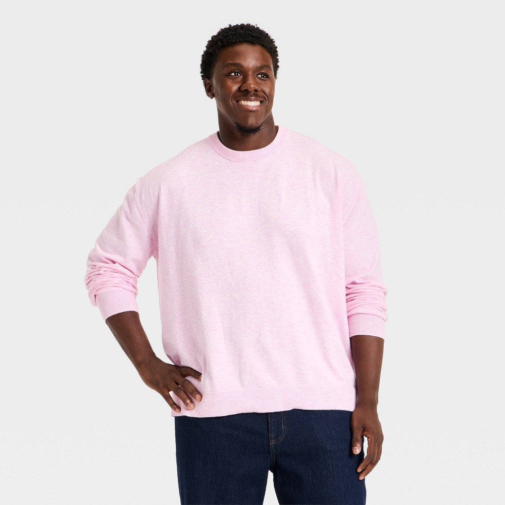 Men's Big & Tall Soft Knit Crewneck Sweater - Goodfellow & Co™ Pink 4XLT