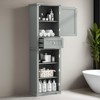 67.7" Tall Bathroom Storage Cabinet, Freestanding Storage Cabinet with Drawer and Adjustable Shelf - Leovsnove - 2 of 4