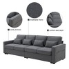 NicBex 104 Inch 4-Seater Modern Linen Sofa with Armrest Pockets and 4 Pillows for Living Room,Office,Apartment - 4 of 4
