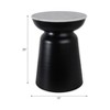 Modern Contemporary Accent Table with Marble Top and Iron Base, Sculptural Design for Living Room, Bedroom, Office or Home Decor - 20" Black - 4 of 4