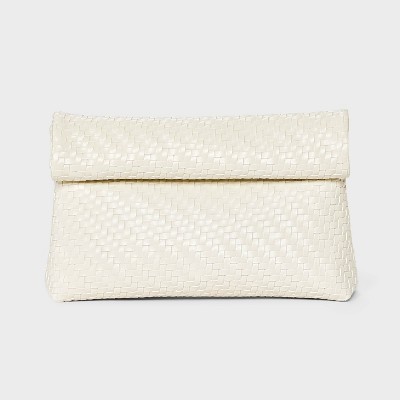 A New Day Woven Fold Over Clutch - A New Day™ Off-White — фото 6