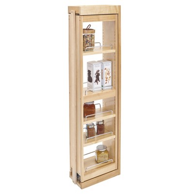 Rev-A-Shelf Kitchen Pull Out Shelves for Cabinets, Pantry Wall Filler Organizer with Adjustable Shelves and Chrome Rails