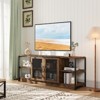 TV stand for 70 inch TV with storage and 2 mesh doors, wooden rustic style TV stand, double tier farmhouse style TV table for living room and bedroom - 4 of 4