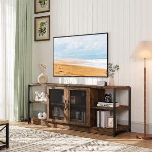 TV Stand for 65+ Inch TV, Industrial Entertainment Center TV Media Console Cabinet - 1 of 4