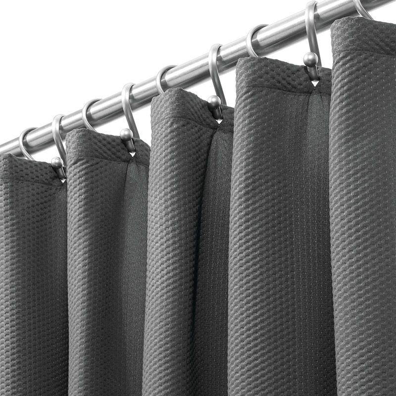 mDesign Decorative Microfiber Embossed Fabric Shower Curtain, 1 of 7