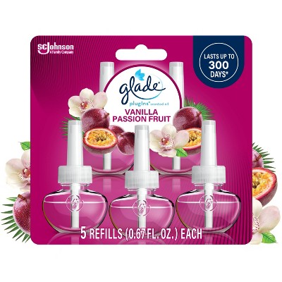 Glade PlugIns Scented Oil Air Freshener Refills - Vanilla Passion Fruit - 3.35oz/5pk