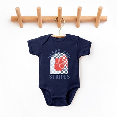 The Juniper Shop Stars And Stripes Peace Baby Bodysuit