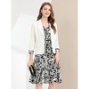 Allegra K Women's Chiffon V Neck Contrast Panel Work Jacket Dress Suit Set 2 Pcs - 2 of 4