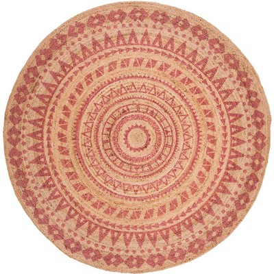 Natural Fiber Nf802 Hand Woven Area Rug - Pink/natural - 8' Round ...