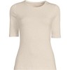 Lands' End Women's Lightweight Jersey Skimming Elbow Sleeve Crew Neck T-shirt - 3 of 3