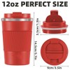 Itopfox Reusable Coffee Cup with Spill Proof Lid Double-Walled Insulated Travel Mug for Hot & Cold Drinks Stainless Steel Portable Cup in Blue & Red - 2 of 4