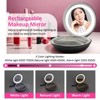 Garnen Travel Makeup Mirror with Lights, Led Lighted Travel Makeup Mirror with Cover Case, 3 Color Light mode with Dimming & 4 Brightness, Black - 2 of 4