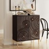 JIONJOY Distressed Black Farmhouse Storage Cabinet with Wood Grain & Gold Handles - 2-Door Boho Chic Sideboard for Bedroom or Living Room - 3 of 4